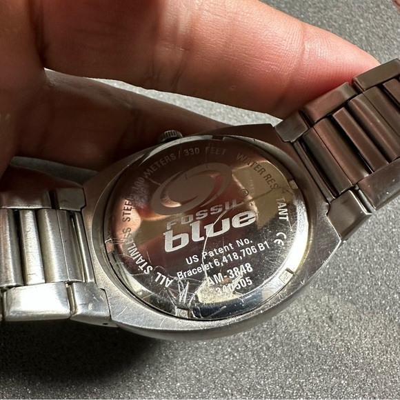 Fossil Blue Mens Quartz Day Date Watch Working With New Battery AM3848 WR100M - Picture 7 of 11